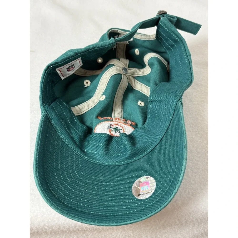 NFL Miami Dolphins Hat Mens Aqua Green Adjustable Cotton Dad Cap Vintage Style